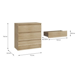 Komoda 3S Chelsea CHLK23-D30F Dąb Sonoma Meble Forte