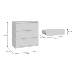 Komoda 3S Chelsea CHLK23-U42 Biały Meble Forte