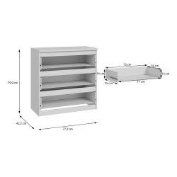 Komoda 3S Chelsea CHLK23-U42 Biały Meble Forte