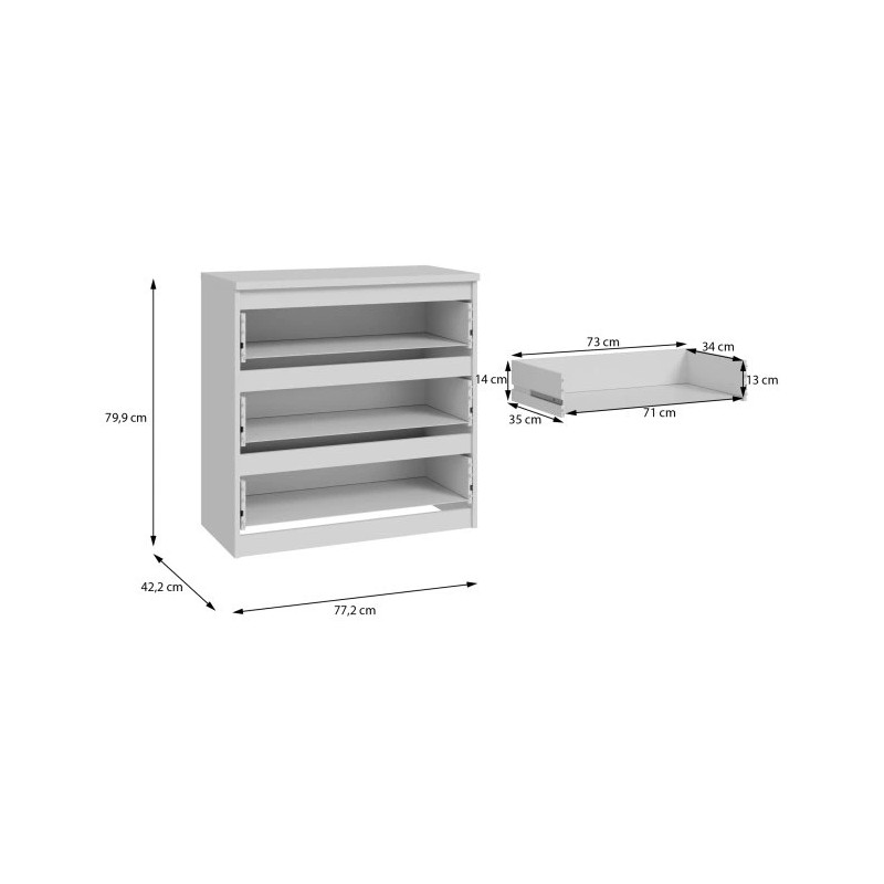 Komoda 3S Chelsea CHLK23-U42 Biały Meble Forte