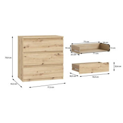 Komoda 3S Chelsea CHLK23-D78 Dąb Artisan Meble Forte