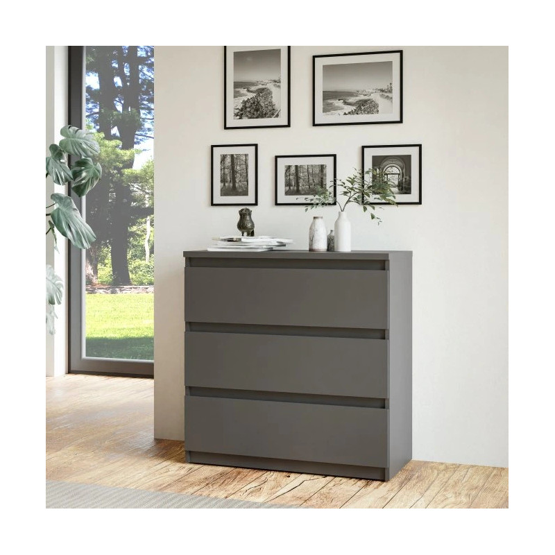 Komoda 3S Chelsea CHLK23-U27S Wolfram szary Meble Forte