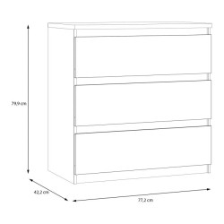 Komoda 3S Chelsea CHLK23-U27S Wolfram szary Meble Forte