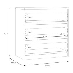 Komoda 3S Chelsea CHLK23-U27S Wolfram szary Meble Forte