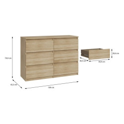 Komoda 6S Chelsea CHLK24-D30F Dąb Sonoma Meble Forte