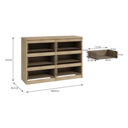 Komoda 6S Chelsea CHLK24-D30F Dąb Sonoma Meble Forte