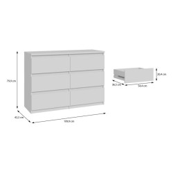Komoda 6S Chelsea CHLK24-U42 Biały Meble Forte