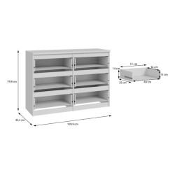 Komoda 6S Chelsea CHLK24-U42 Biały Meble Forte