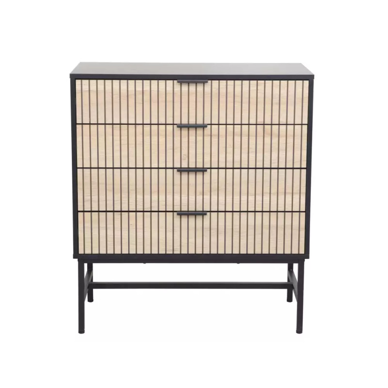 Komoda Mago K2 dąb/czarny mat (90x40x80)