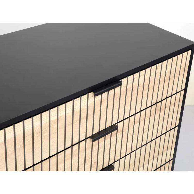 Komoda Mago K2 dąb/czarny mat (90x40x80)