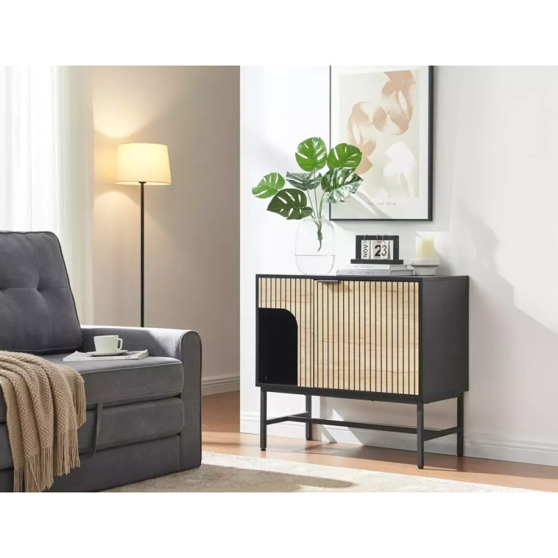 Komoda Mago K3 dąb/czarny mat (75x40x80)