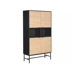 Regał Mago R1 dąb/czarny mat (184x40x100)