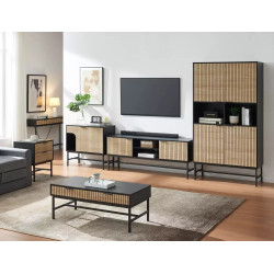 Szafka Rtv Mago RTV1 dąb/czarny mat (60x40x150)