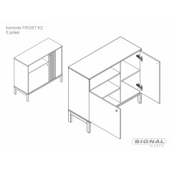 Komoda Frost K2 off white/dąb alpejski (90x40x100)