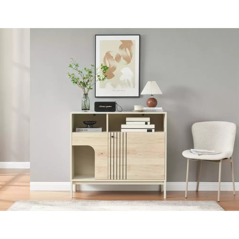 Komoda Frost K3 off white/dąb alpejski (90x40x100)