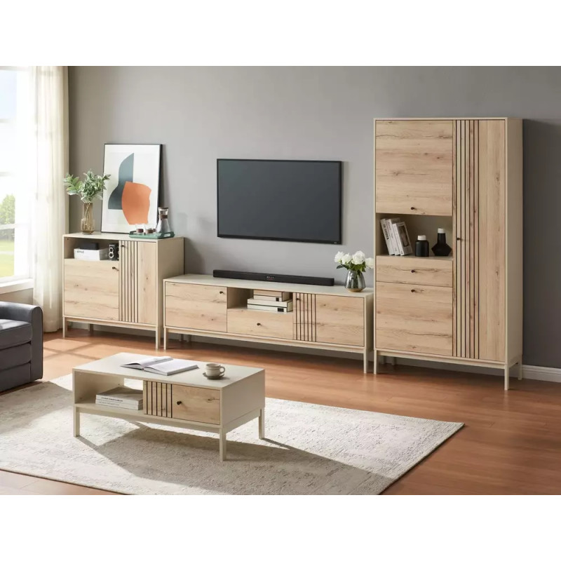 Regał Frost R1 off white/dąb alpejski (191x40x100)