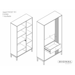 Regał Frost R1 off white/dąb alpejski (191x40x100)