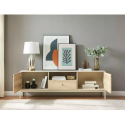 Szafka Rtv Frost RTV1 off white/dąb alpejski (58x40x180)