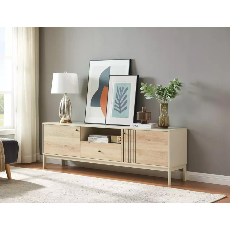 Szafka Rtv Frost RTV1 off white/dąb alpejski (58x40x180)