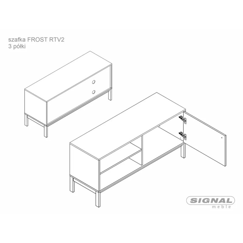 Szafka Rtv Frost RTV2 off white/dąb alpejski (58x40x120)