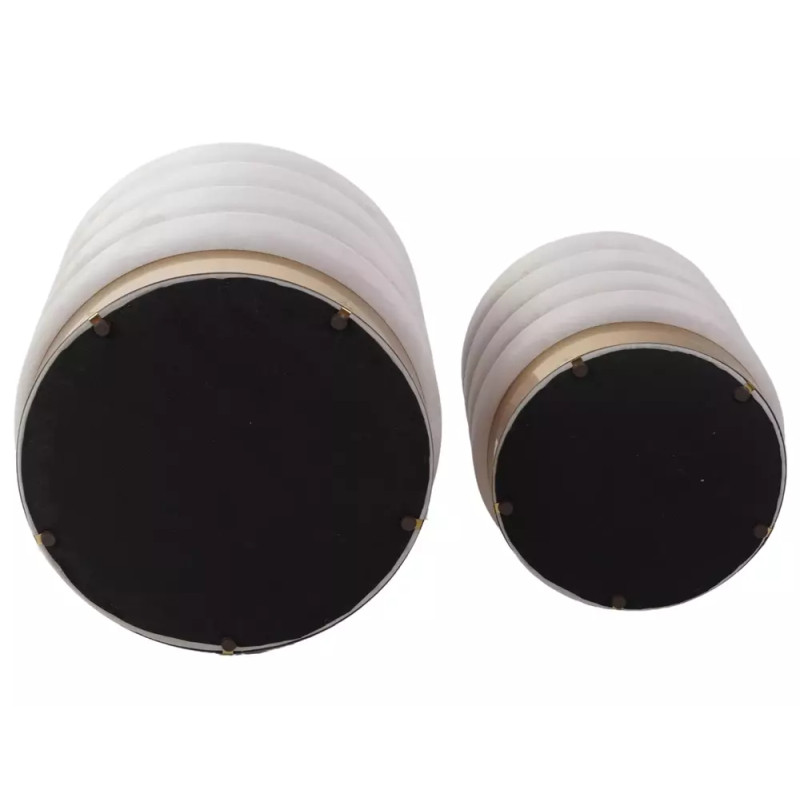 Pufa Britta Velvet z pojemnikiem jasny beż/złoty tap.250 (45x40) ZESTAW