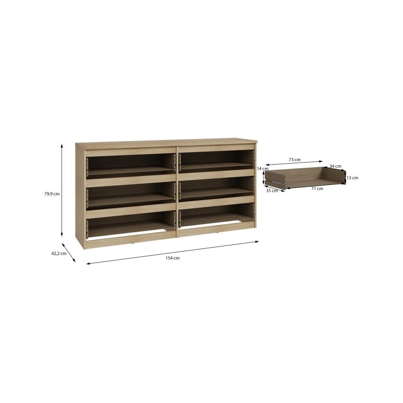 Komoda 6S Chelsea CHLK26-D30F Dąb Sonoma Meble Forte