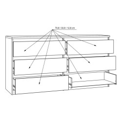 Komoda 6S Chelsea CHLK26-D78 Dąb Artisan Meble Forte