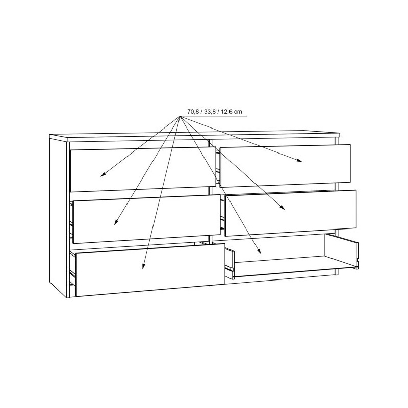 Komoda 6S Chelsea CHLK26-D78 Dąb Artisan Meble Forte