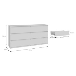 Komoda 6S Chelsea CHLK26-U42 Biały Meble Forte