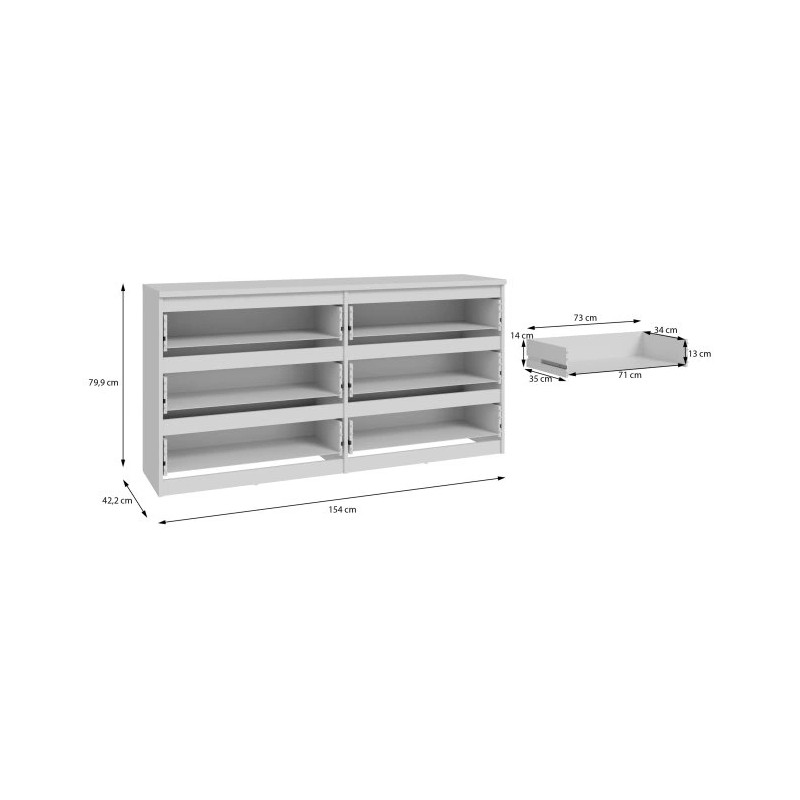 Komoda 6S Chelsea CHLK26-U42 Biały Meble Forte