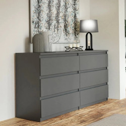 Komoda 6S Chelsea CHLK26-U27S Wolfram szary Meble Forte