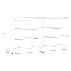 Komoda 6S Chelsea CHLK26-U27S Wolfram szary Meble Forte