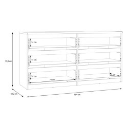 Komoda 6S Chelsea CHLK26-U27S Wolfram szary Meble Forte