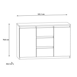 Komoda 2D3S Chelsea CHLK231-D30F Dąb Sonoma Meble Forte