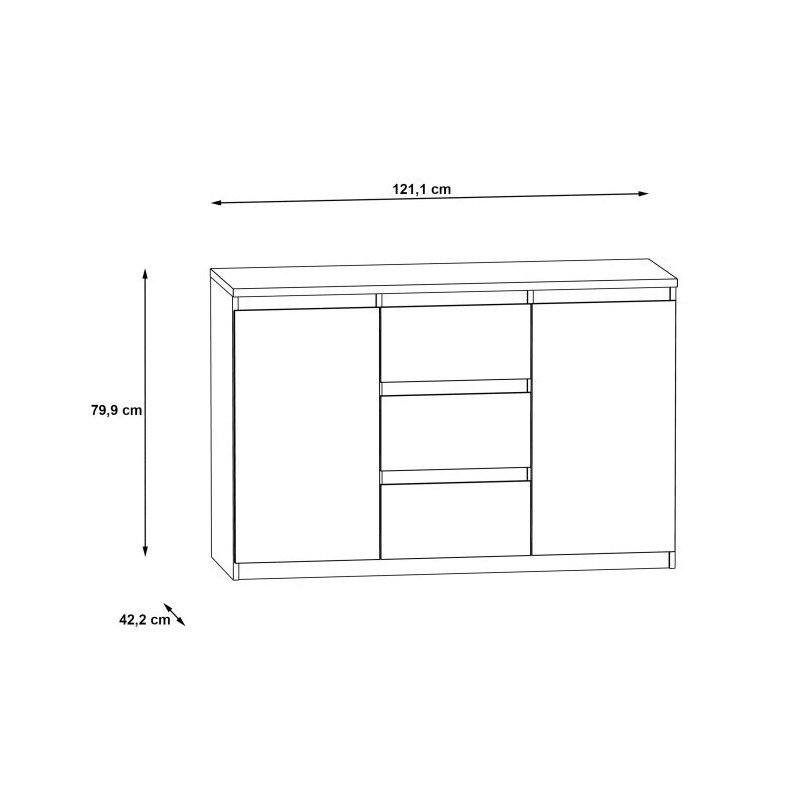 Komoda 2D3S Chelsea CHLK231-D30F Dąb Sonoma Meble Forte