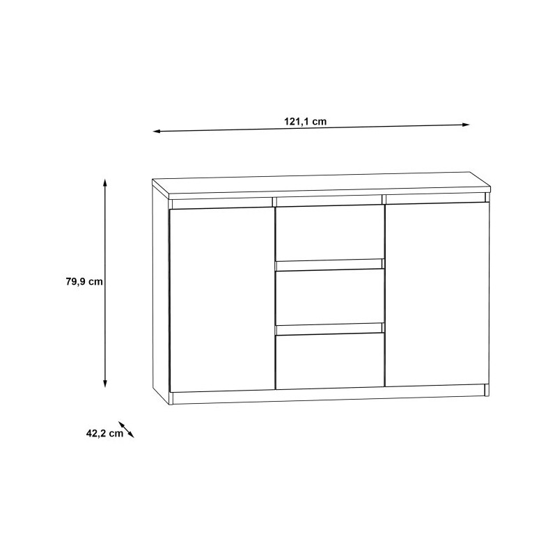 Komoda 2D3S Chelsea CHLK231-U42 Biały Meble Forte