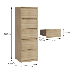 Komoda wysoka 5S Chelsea CHLK452-D30F Dąb Sonoma Meble Forte