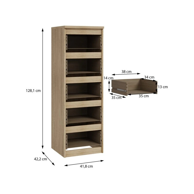 Komoda wysoka 5S Chelsea CHLK452-D30F Dąb Sonoma Meble Forte