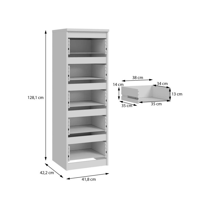 Komoda wysoka 5S Chelsea CHLK452-U42 Biały Meble Forte