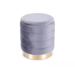 Pufa Britta Velvet z pojemnikiem szary/złoty tap.252 (45x40) ZESTAW