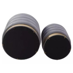 Pufa Britta Velvet z pojemnikiem szary/złoty tap.252 (45x40) ZESTAW