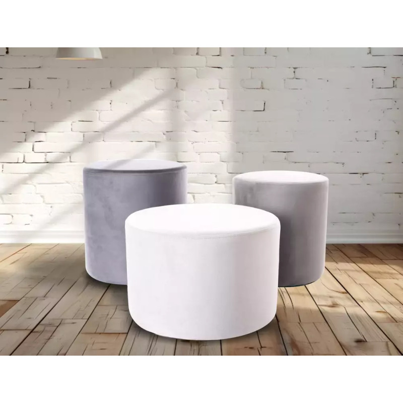 Pufa Doti C Velvet Bluvel 03 - jasny szary (36x33x33)