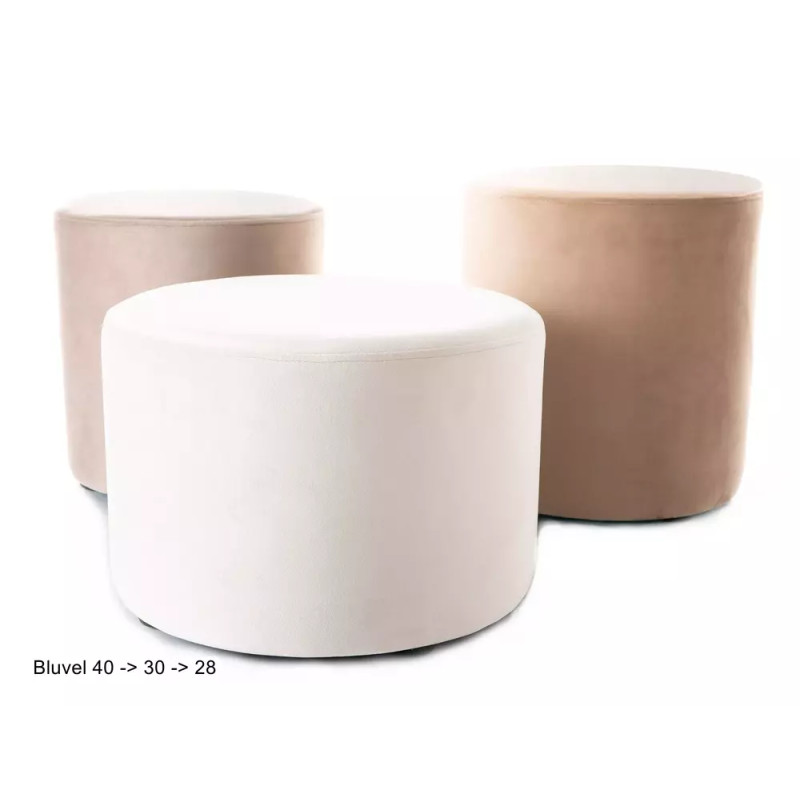 Pufa Doti C Velvet Bluvel 30 - jasny beż (36x33x33)