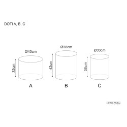 Pufa Doti C Velvet Bluvel 30 - jasny beż (36x33x33)