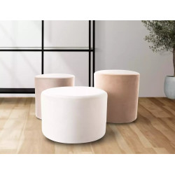 Pufa Doti C Velvet Bluvel 30 - jasny beż (36x33x33)