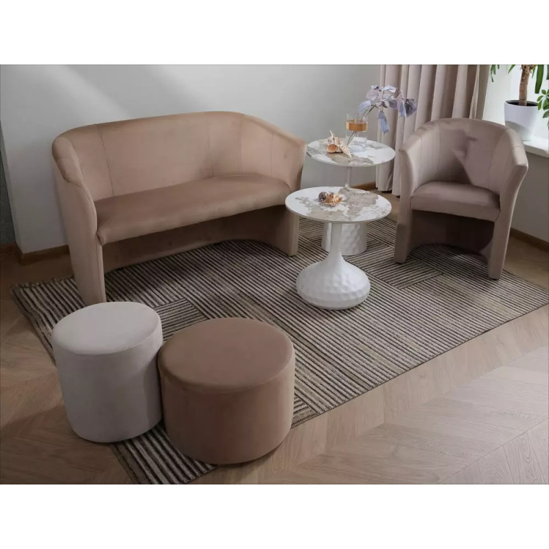 Pufa Doti C Velvet Bluvel 30 - jasny beż (36x33x33)