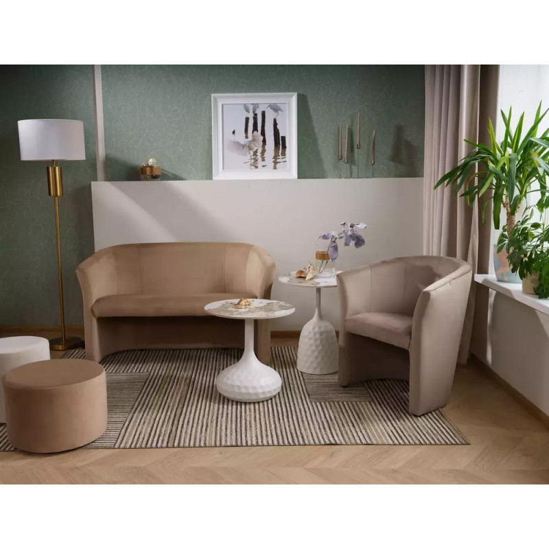 Sofa TM-2 Velvet 2-osobowa Bluvel 40 - ciemny beż