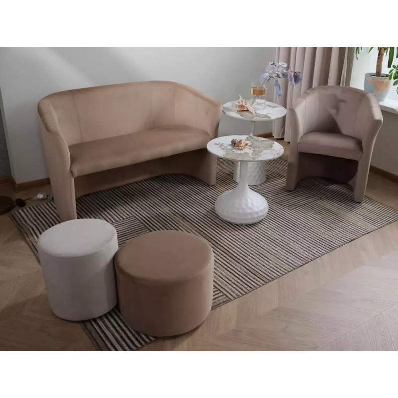 Sofa TM-2 Velvet 2-osobowa Bluvel 40 - ciemny beż