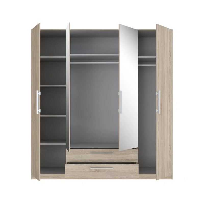 Szafa z lustrem i szufladami 200 cm Cadixo CDXS84S-D30 Dąb Sonoma Meble Forte