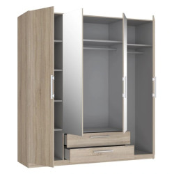 Szafa z lustrem i szufladami 200 cm Cadixo CDXS84S-D30 Dąb Sonoma Meble Forte